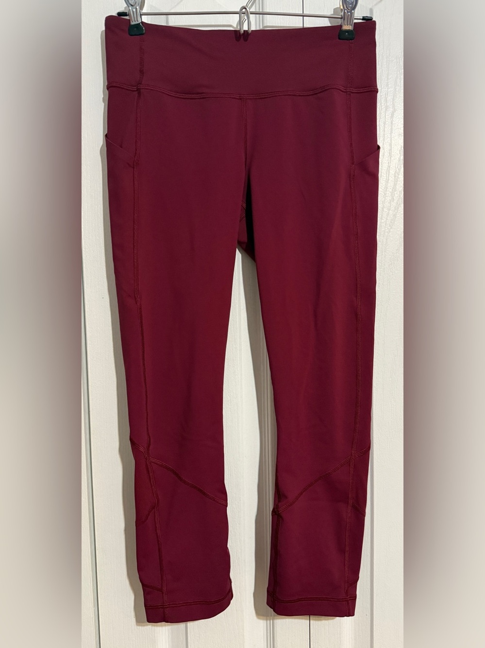 lululemon athletica Burgundy Crop Leggings with Side Pockets